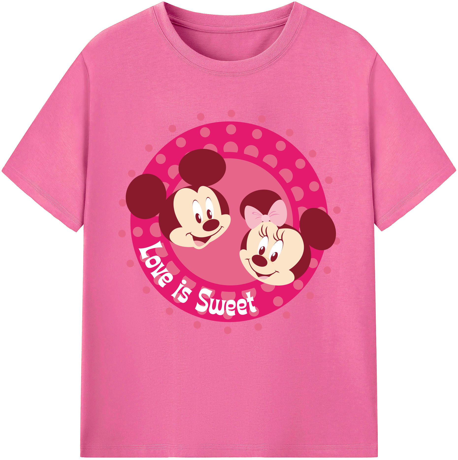（画像用） ミッキーマウス Mickey Mouse レディースカジュアルプリントTシャツ（綿100％）